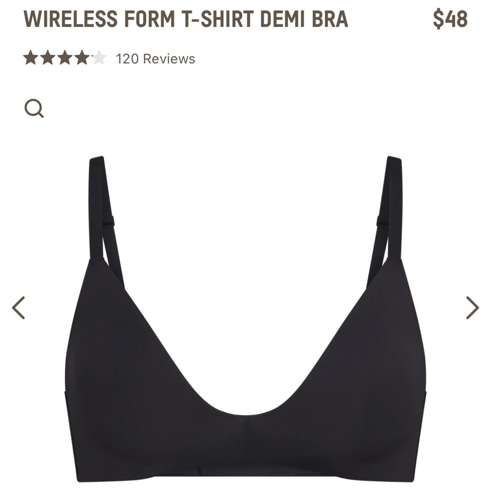 Skims 40B soft cup bra NWT
WIRELESS FORM T-SHIRT DEMI BRA | ONYX - ONYX / 40 / B